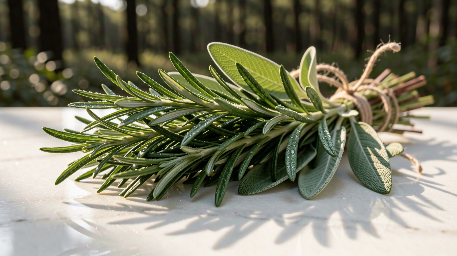 Dettaglio botanico di erbe mediterranee fresche